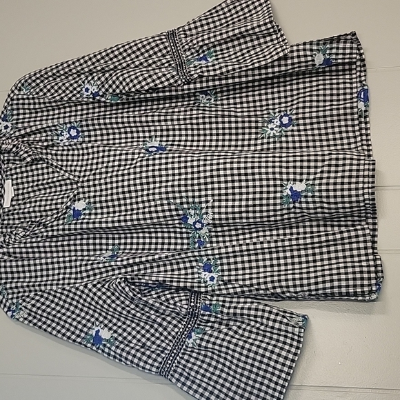 Charter Club Tops - Charter Club cottagecore gingham plaid embroider detail top  sz L